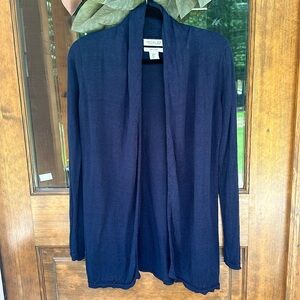 Rachael Zoe 100% linen navy blue lightweight cardigan small EUC